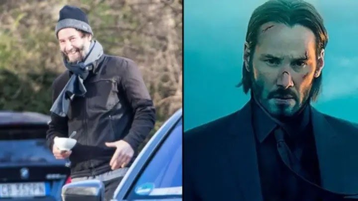 Keanu Reeves é visto chegando no set de John Wick 4 com visual diferente