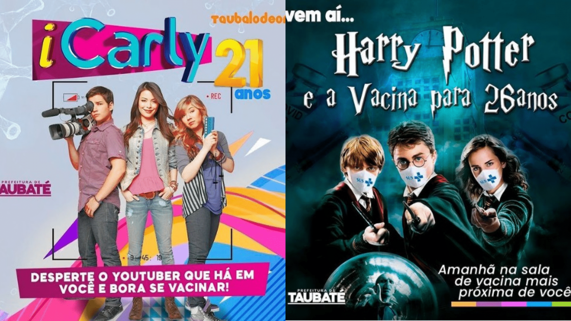 Prefeitura de Taubaté promove vacinação com cartazes de filmes e séries, confira todos