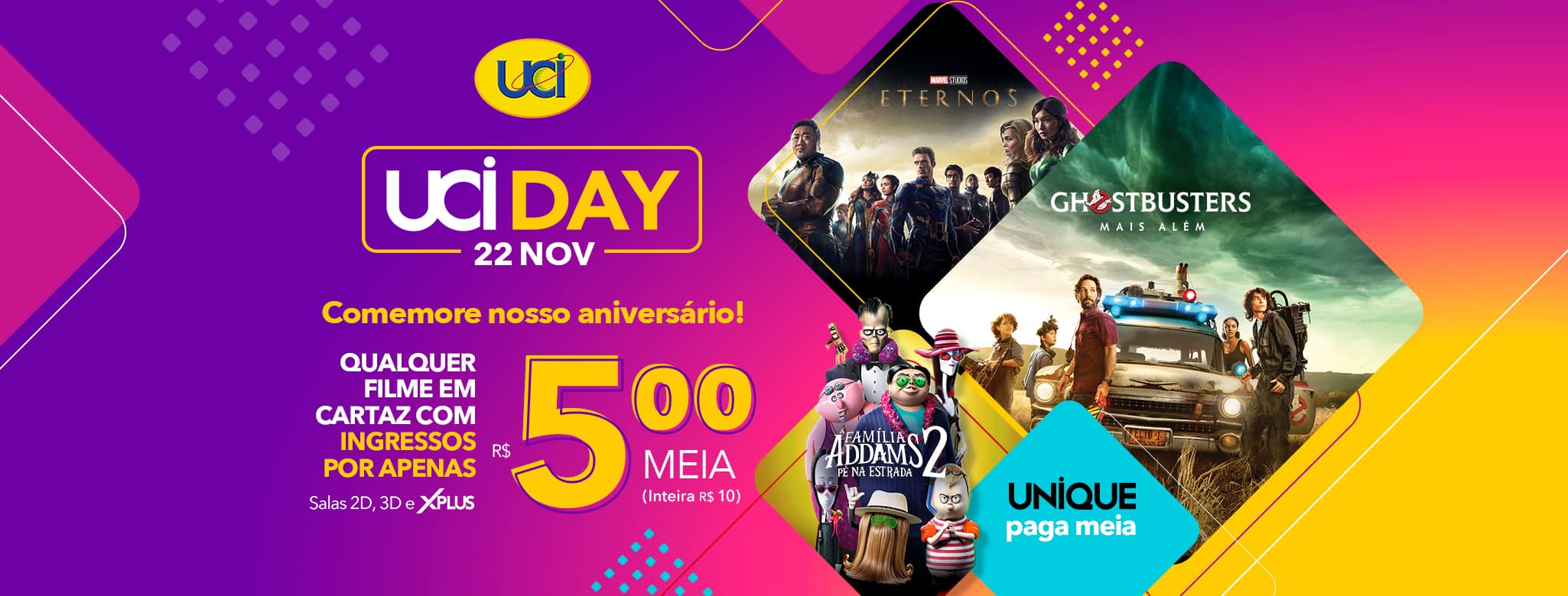 UCI Day | Descontos e benefícios no aniversário da UCI Cinemas