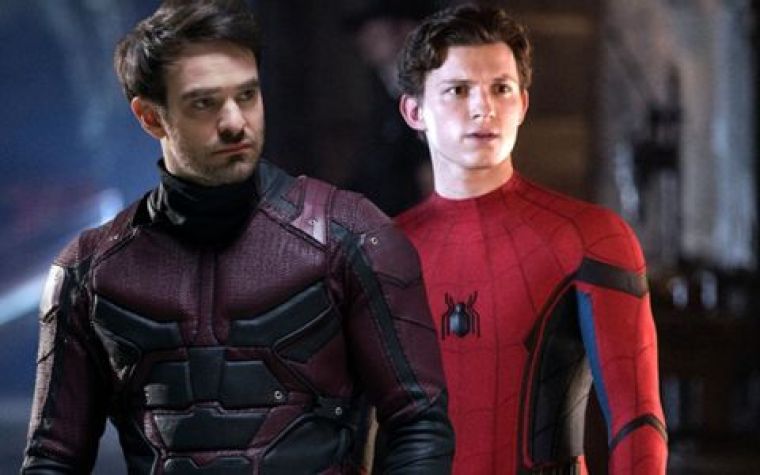 Charlie Cox as Daredevil and Tom Holland as Spider Man 3acc9774